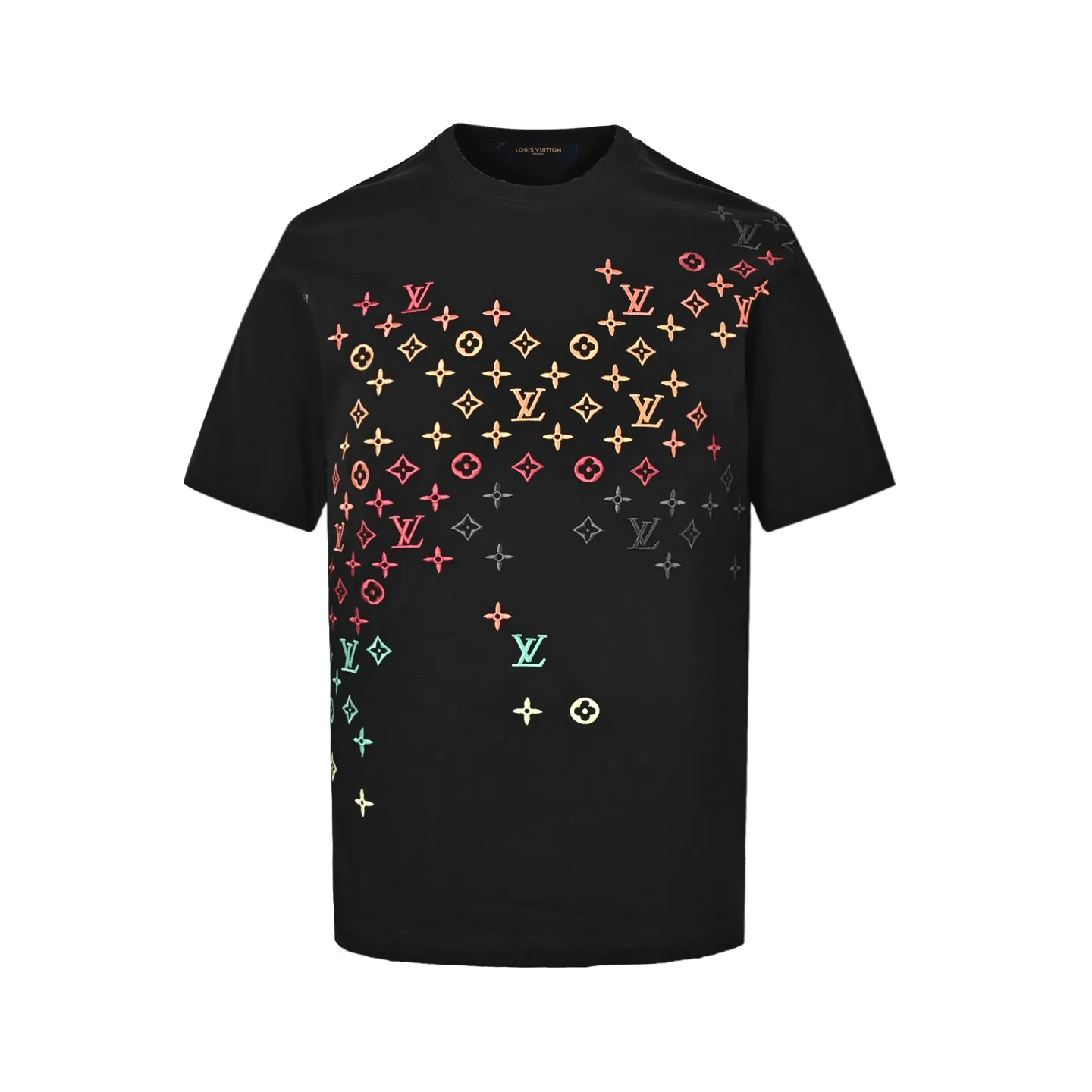 Louis Vuitton/Louis Vuitton full-width three-flower printed embroidered short sleeves
